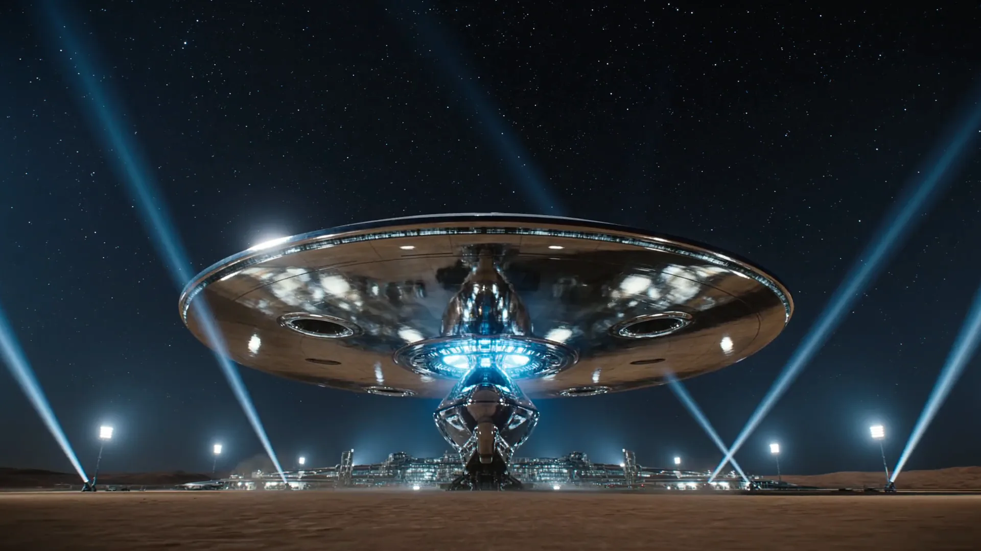 A frame from the chrome starship film, as Corent delivered it